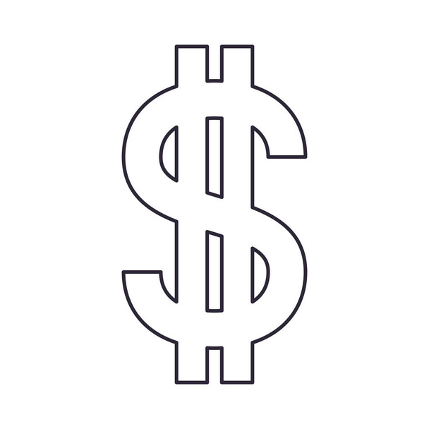 dollar symbol isolated icon - Vector, Image