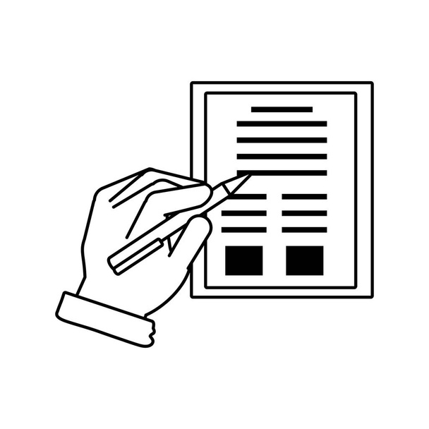 hand signing document isolated icon - Vector, Image