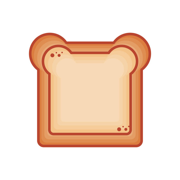 heerlijke sneetje brood geïsoleerde pictogram - Vector, afbeelding