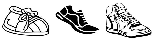 Schuhe auf weißem Hintergrund - Vektor, Bild