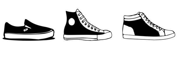 白い背景の靴 - ベクター画像