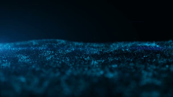 Синій колір цифрових частинок хвиля абстрактний рух фон
 - Кадри, відео