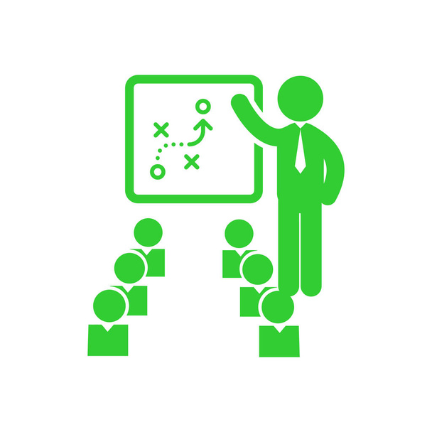 Öğretim, eğitim, takım, takım çalışması, iş sunumu, iş ekibi eğitim yeşil renk simgesi - Fotoğraf, Görsel
