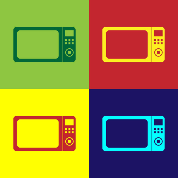 Color Micmicrowave oven icon isolated on color backgrounds. Бытовая техника icon.Vector Illustration
 - Вектор,изображение