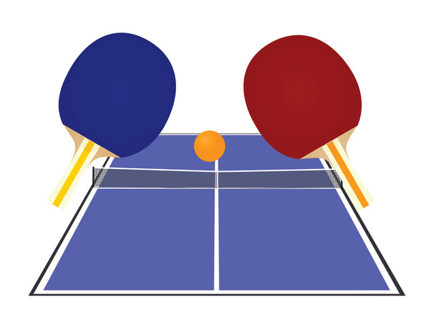 Modré pole stolního tenisu. Vektorová ilustrace - Vektor, obrázek
