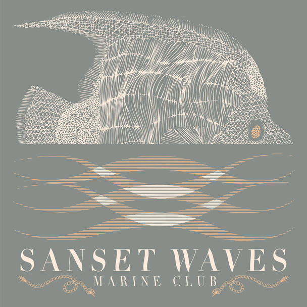 Logo of marine club with fish  - Vector, Image