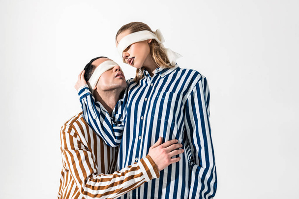 Male model hugging his appealing blonde colleague - Photo, image