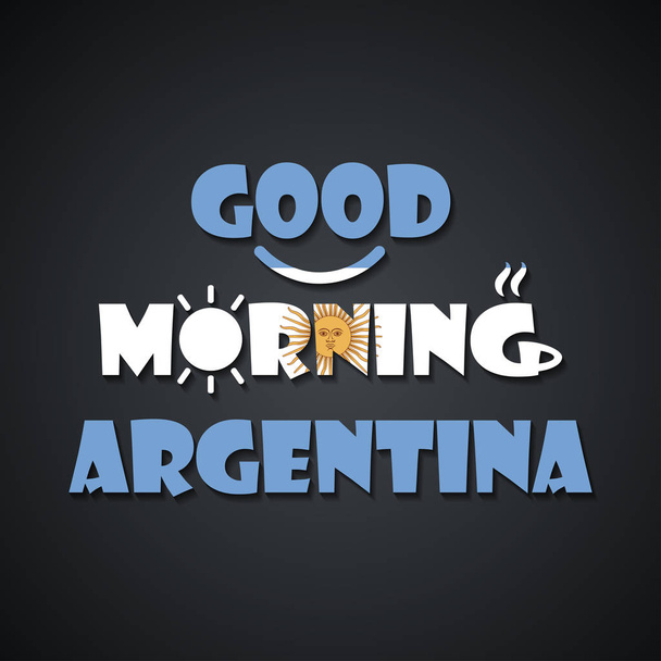 Bom dia Argentina - modelo de inscrição engraçado
 - Vetor, Imagem