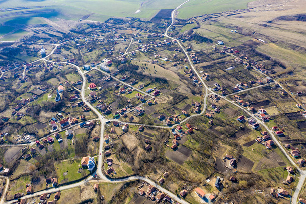 Aerial view of a village - Фото, изображение