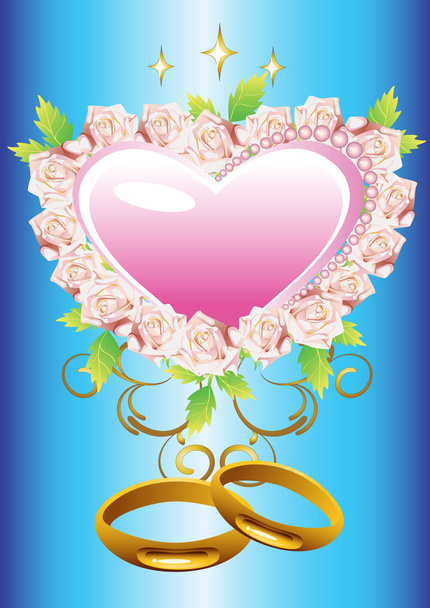 Floral background heart - Вектор,изображение