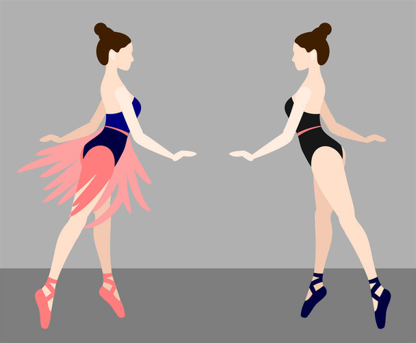 Ballerina in pointe shoes and tights - Vector, Image