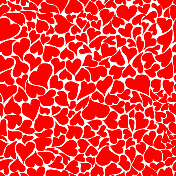 Seamless red heart background vector - Vector, imagen
