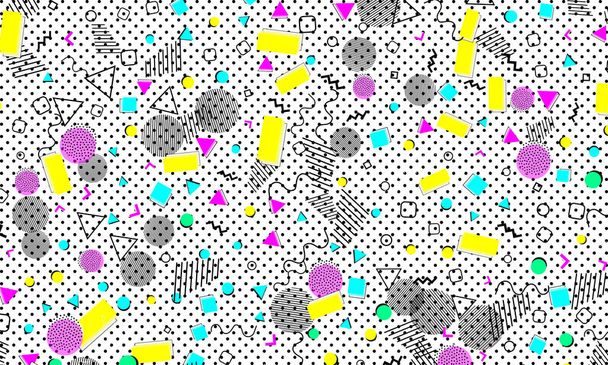 Pop art color background. Memphis pattern - Vector, Image