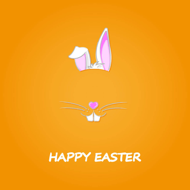 Conejo de Pascua con dientes y bozal en forma de corazón. Feliz E
 - Vector, Imagen