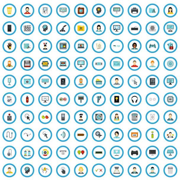 100 наборов иконок, плоский стиль
 - Вектор,изображение