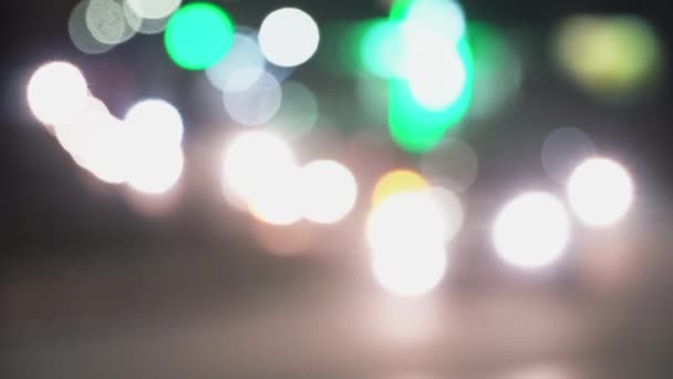 Stad vervagen achtergrond. Defocused Lights Los Angeles Street abstract - Video