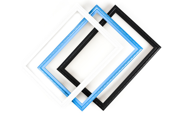 Top view of three frames on white surface - Fotoğraf, Görsel