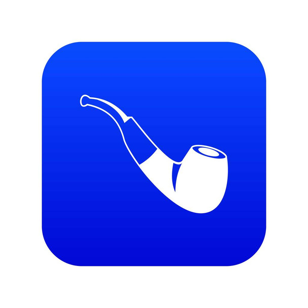 Smoking pipe icon digital blue - Vektor, kép