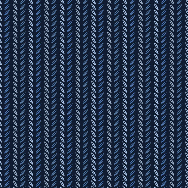 Indigo blauw verticaal blad strepen vector patroon. Naadloze herhalende print. - Vector, afbeelding