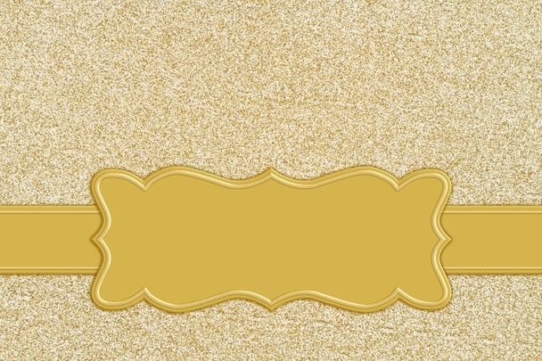Gold glitter paper background with a banner - Фото, зображення