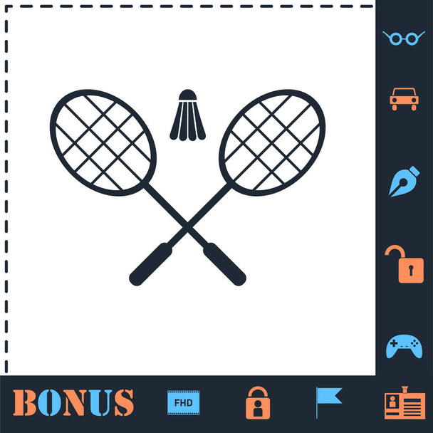 Badminton icône plat
 - Vecteur, image