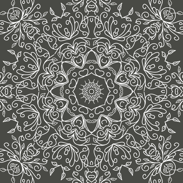luxury ornamental mandala design background in black and white color. Vector - Vektor, obrázek