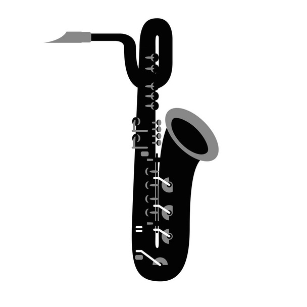 instrument muzyczny saksofon ikona - Wektor, obraz