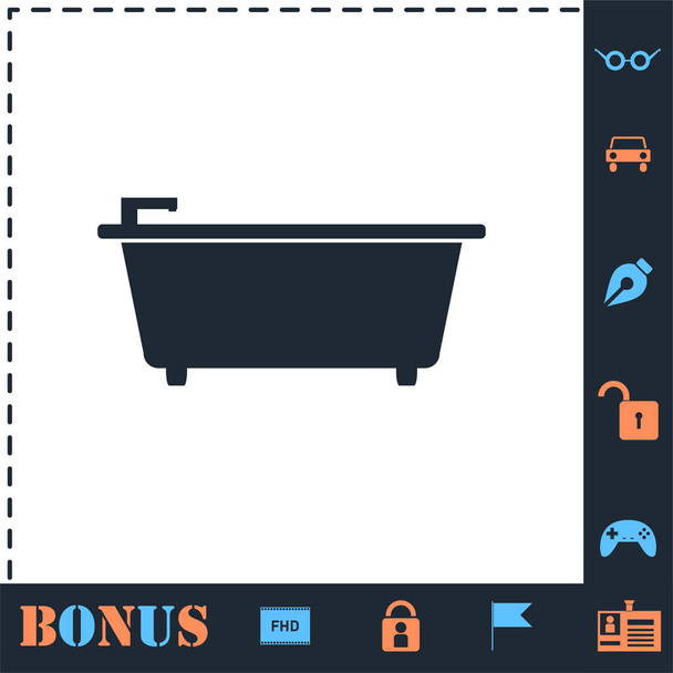 Bathtub icon flat - Vector, Image