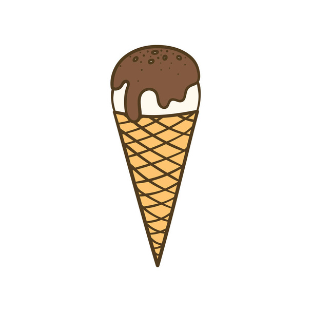 Ilustración a color de un sabroso helado de maíz
 - Vector, imagen