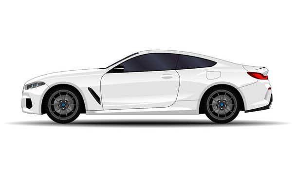realistic car. sport coupe. side view.  - Vector, Image