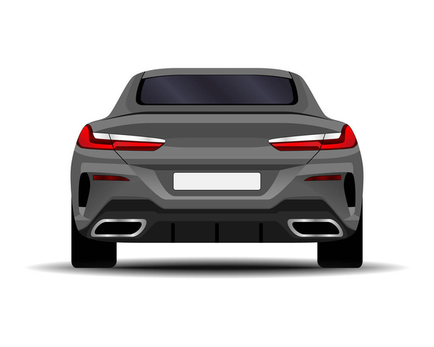 realistic car. sport coupe. back view. - Vector, Image