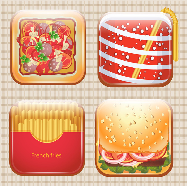 Food icons set, vector illustration - Vector, Image