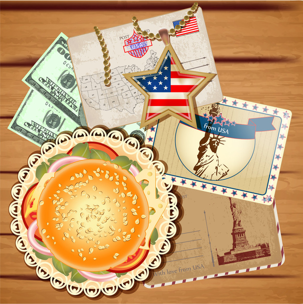 Vector set of travel to America - Vector, Image