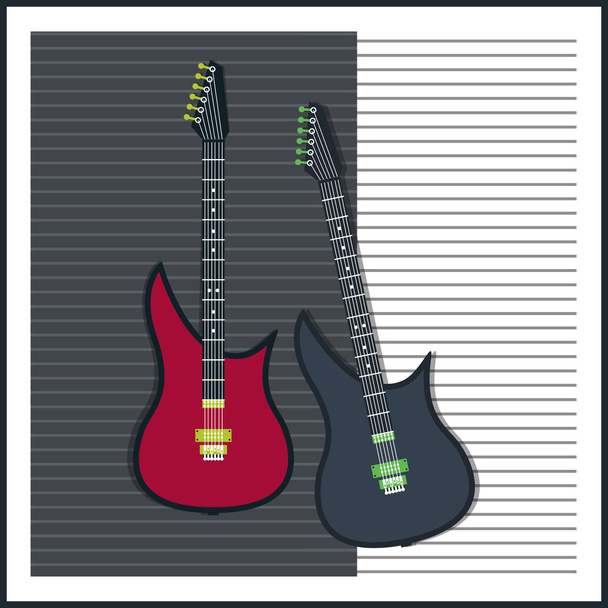 Vector background with electric guitar - Vector, Image