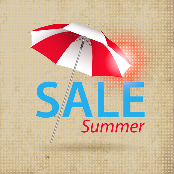 Brown background with umbrella - Vector, Image