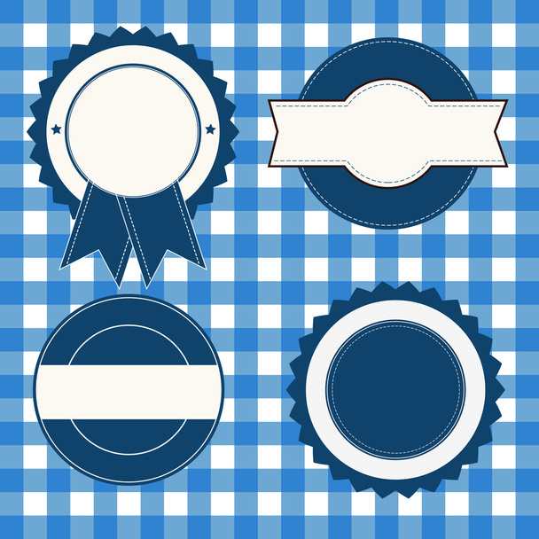 A set of blue white labels - Vector, Image