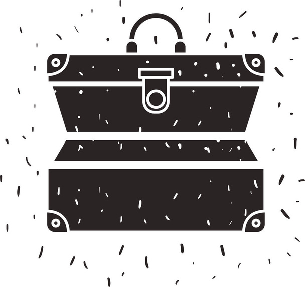 suitcase travel open isolated icon - Vector, Image