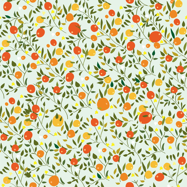 Oranges fruits seamless pattern - Vector, afbeelding