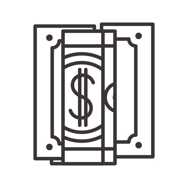 Bill dolar peníze ikona - Vektor, obrázek