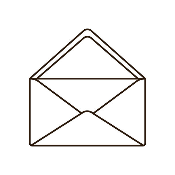 envelope with open letter isolated icon - Vetor, Imagem