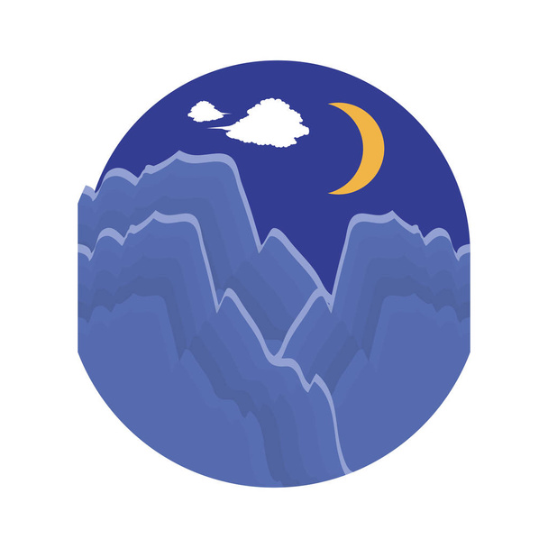 landscape night isolated icon - Vector, Image