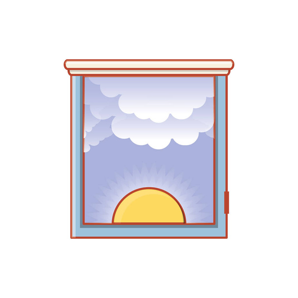 window with view of day isolated icon - Vector, Image
