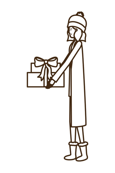 жінка з різдвяною ялинкою аватар персонаж
 - Вектор, зображення