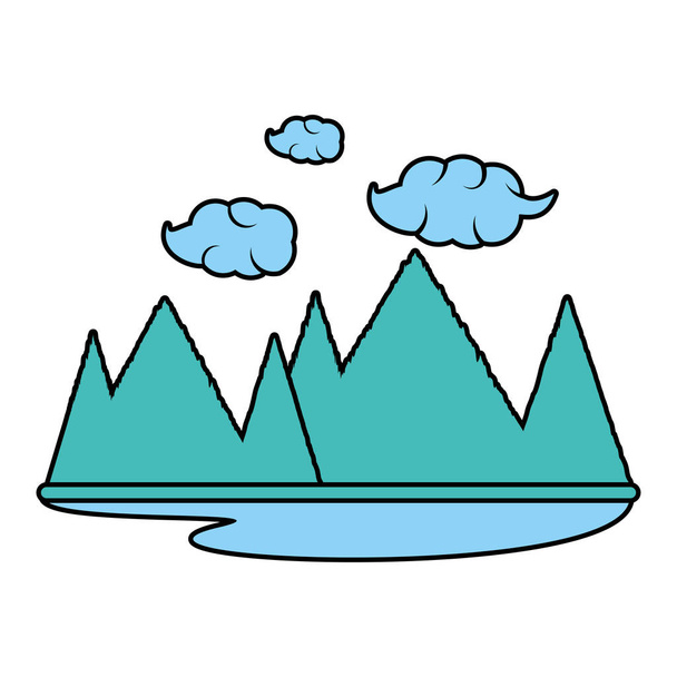 natural landscape isolated icon - Vector, Image