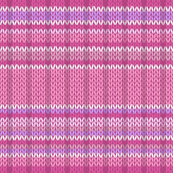Seamless Pattern. Knit Texture. Fabric Color Tracery Background - Vector, Imagen