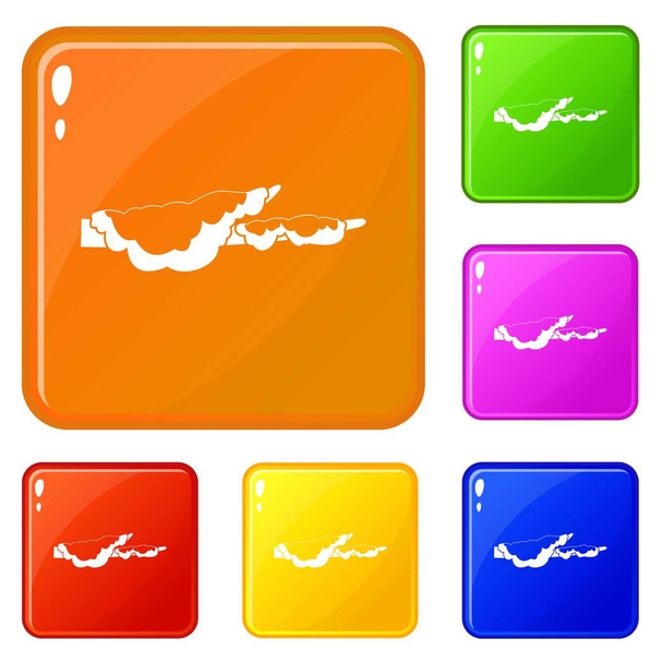 Snow icons set vector color - Vektor, kép