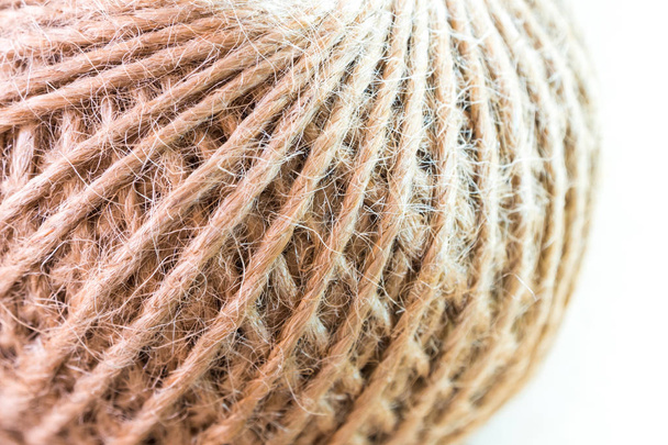 Textuur van de bruine natuurlijke rustieke hennep koord in Roll - Foto, afbeelding