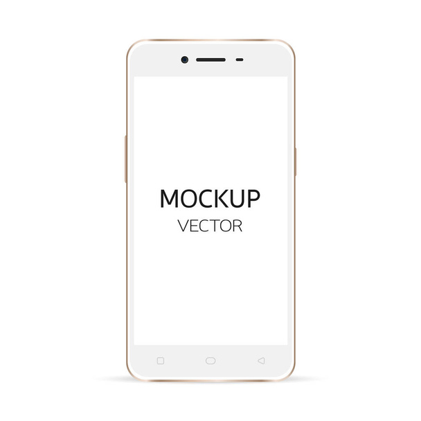 Smartphone, teléfono inteligente blanco aislar sobre fondo blanco, vector de teléfono Mockup. Ilustración vectorial. EPS 10
. - Vector, Imagen