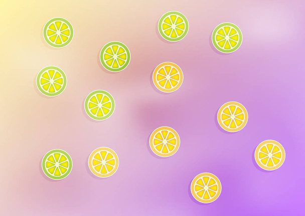 Lemon and lime in vibrant colors background. Concept pop art. Cr - Vettoriali, immagini