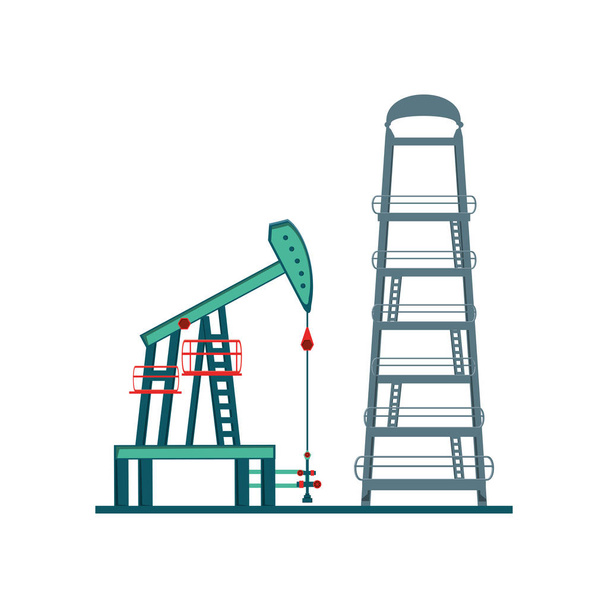 olie opgraving boor industrie geïsoleerde pictogram - Vector, afbeelding